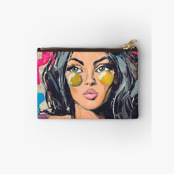 Item preview, Step into Modern Energy with a Stylized Woman Portrait Featuring Striking Eyes and Vibrant Splashes designed and sold by OlfactoART Studio.