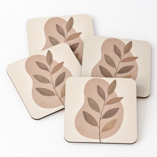 Item preview, Abstract Botanical Wall Art – Neutral Japandi Plant with Organic Shape designed and sold by sana designer.