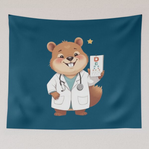 Item preview, Pediatric Eye Doctor Beaver Cartoon designed and sold by med-lavender-ee.