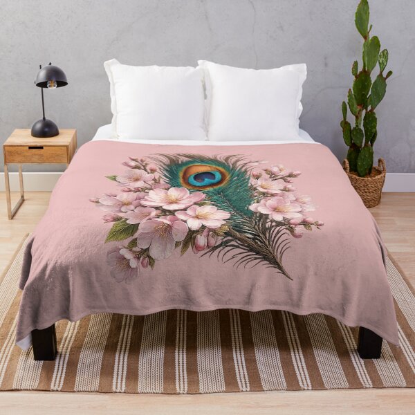 Item preview, Peacock feathers pattern blue green pink art designed and sold by Natart1004.