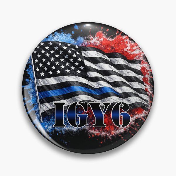 Item preview, IGY6 Thin Blue Line Flag – Patriotic Law Enforcement Support Design designed and sold by The Bearded Embroiderer.
