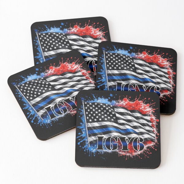 Item preview, IGY6 Thin Blue Line Flag – Patriotic Law Enforcement Support Design designed and sold by The Bearded Embroiderer.