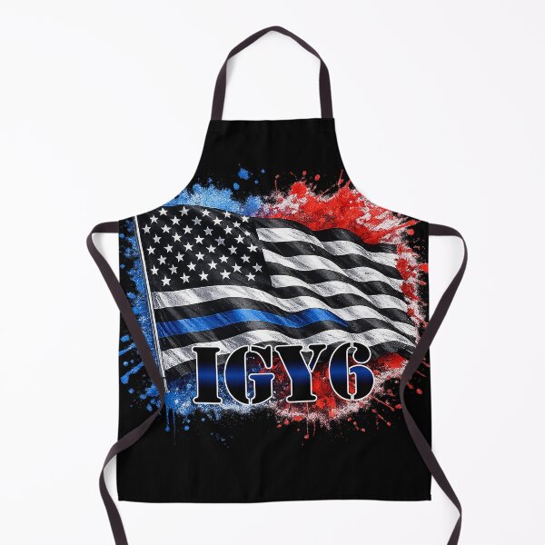 Item preview, IGY6 Thin Blue Line Flag – Patriotic Law Enforcement Support Design designed and sold by The Bearded Embroiderer.