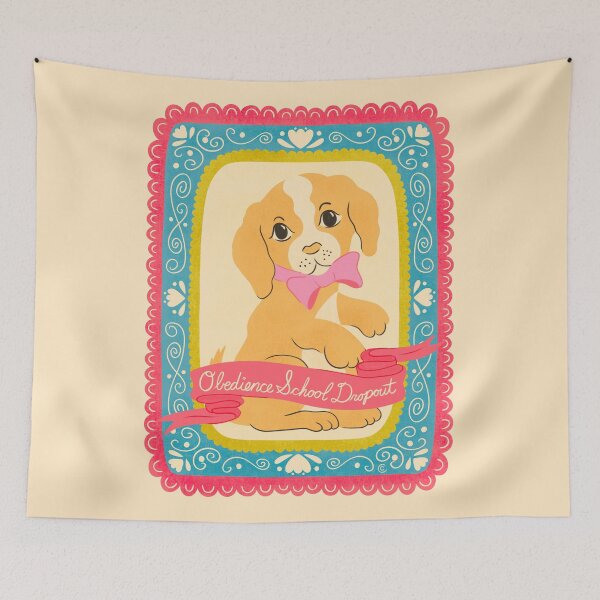 Item preview, Obedience School Dropout Funny Dog Illustration | Cute Vintage Puppy Art designed and sold by Carrie Cantwell Art.