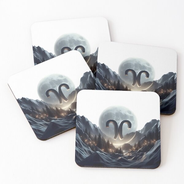 Item preview, Aries Dark Moon Mountain Mystic Landscape designed and sold by Zodiac Celestial Art.