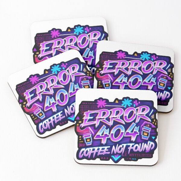 Item preview, Error 404 Coffee Not Found Retro 80s Glitch Typography designed and sold by Retro Mood Co.