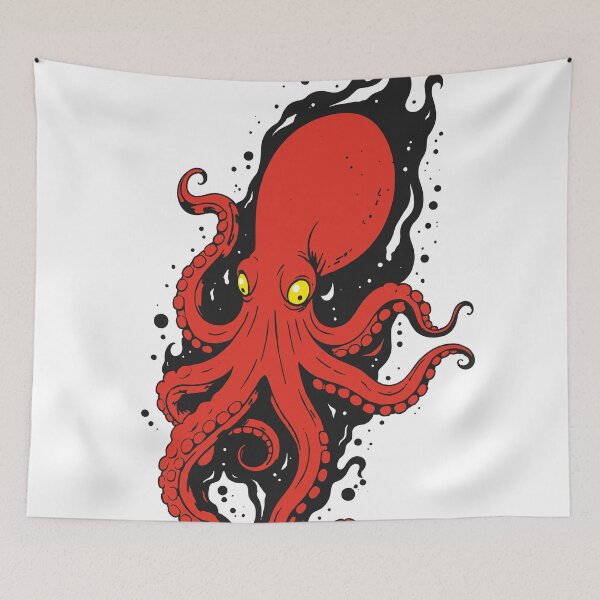Item preview, Red octopus with yellow eyes  designed and sold by Good_Things.