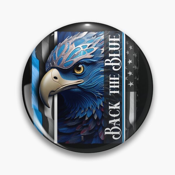 Item preview, Back the Blue Eagle – Thin Blue Line Patriotic Support Design designed and sold by The Bearded Embroiderer.