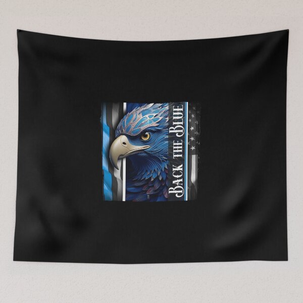 Item preview, Back the Blue Eagle – Thin Blue Line Patriotic Support Design designed and sold by The Bearded Embroiderer.