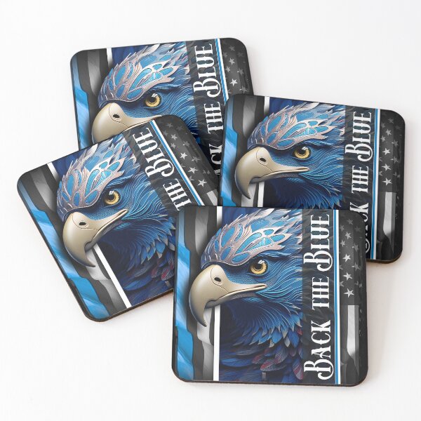 Item preview, Back the Blue Eagle – Thin Blue Line Patriotic Support Design designed and sold by The Bearded Embroiderer.