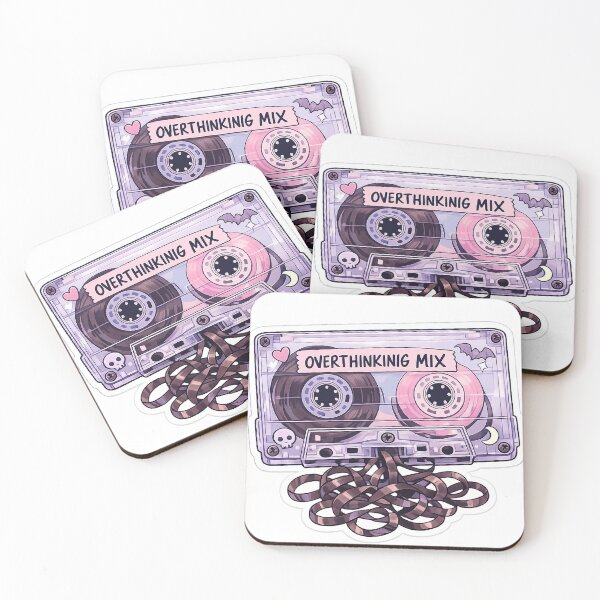 Item preview, Overthinking Mixtape Vintage 90s Cassette Tape Aesthetic designed and sold by Retro Mood Co.