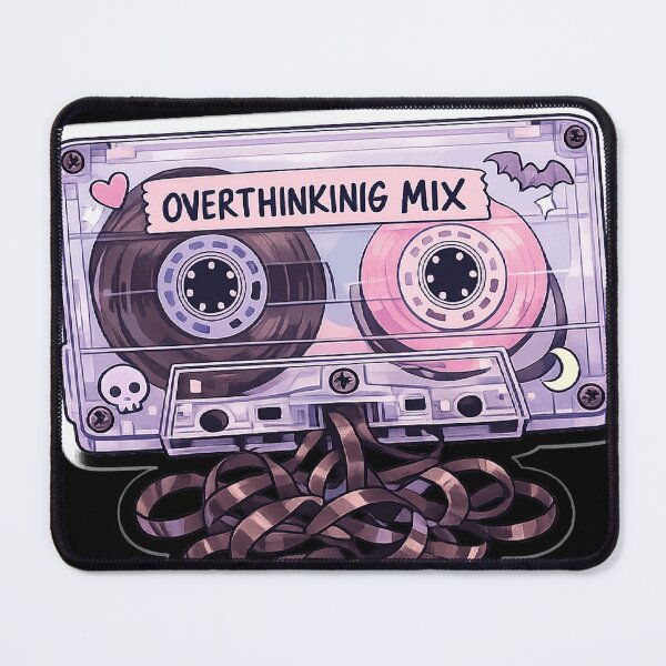 Item preview, Overthinking Mixtape Vintage 90s Cassette Tape Aesthetic designed and sold by Retro Mood Co.
