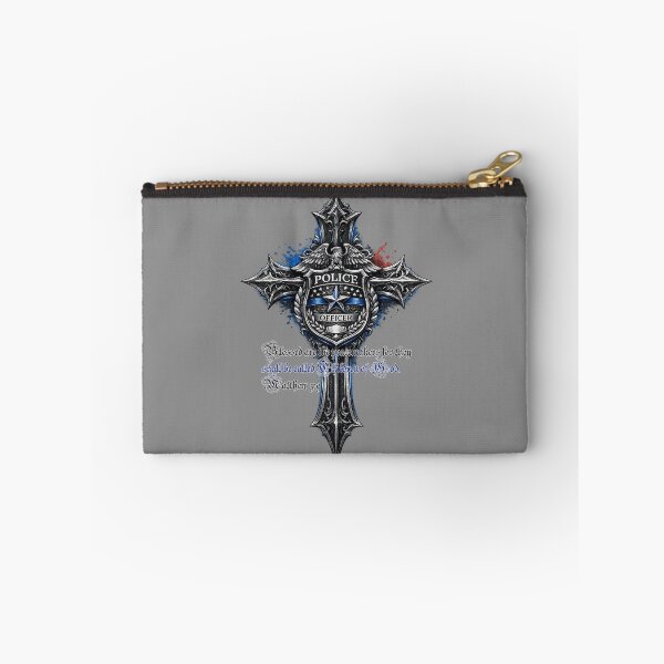 Item preview, Police Officer Cross – Blessed Are the Peacemakers (Matthew 5:9) designed and sold by The Bearded Embroiderer.