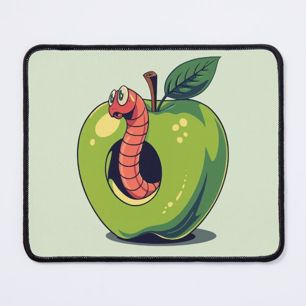 Item preview, Cute Little Worm in a Green Apple designed and sold by Retro-Bloom.
