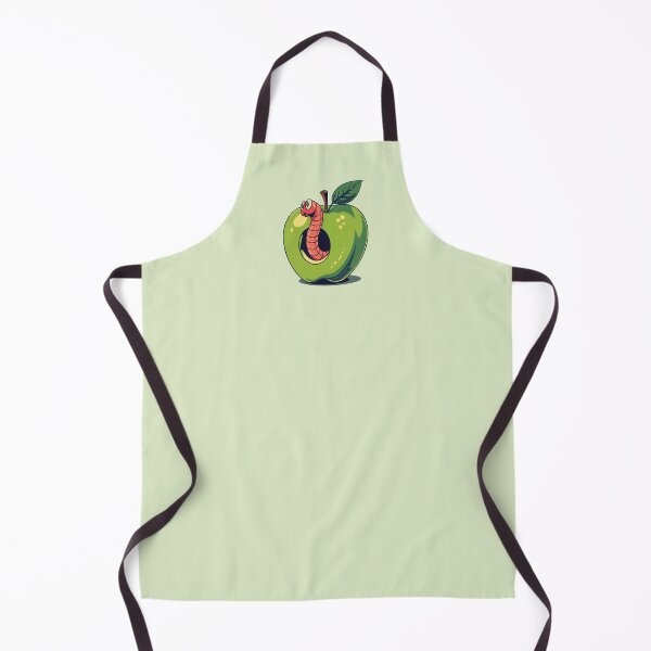 Item preview, Cute Little Worm in a Green Apple designed and sold by Retro-Bloom.