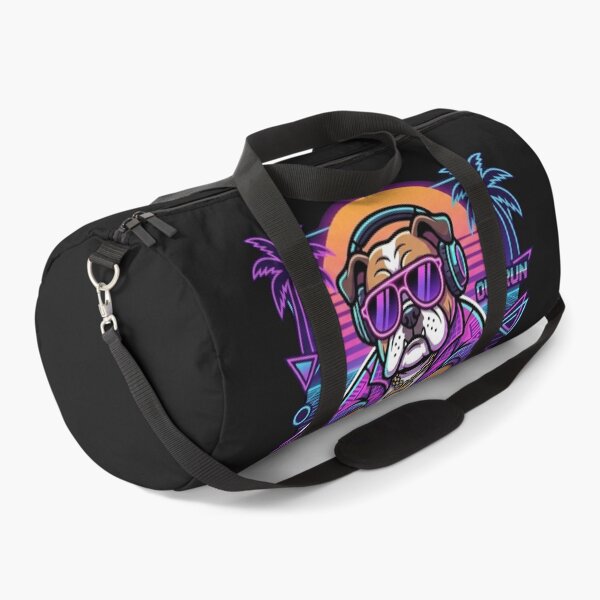 Item preview, Synthwave DJ Bulldog Retro 80s Neon designed and sold by crazygoose30.