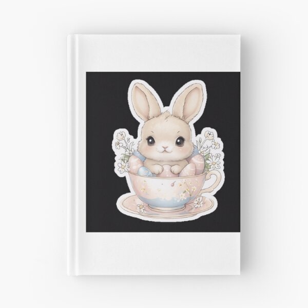 Item preview, Cute Bunny in Teacup with Easter Eggs – Kawaii Easter Bunny Sticker, Pastel Spring Bunny Art, Cute Rabbit Tea Cup Design designed and sold by SmartyWonders.