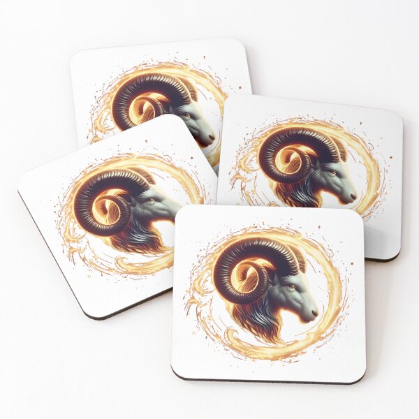 Item preview, Aries Fire Ram Circle Zodiac Sign Art designed and sold by Zodiac Celestial Art.