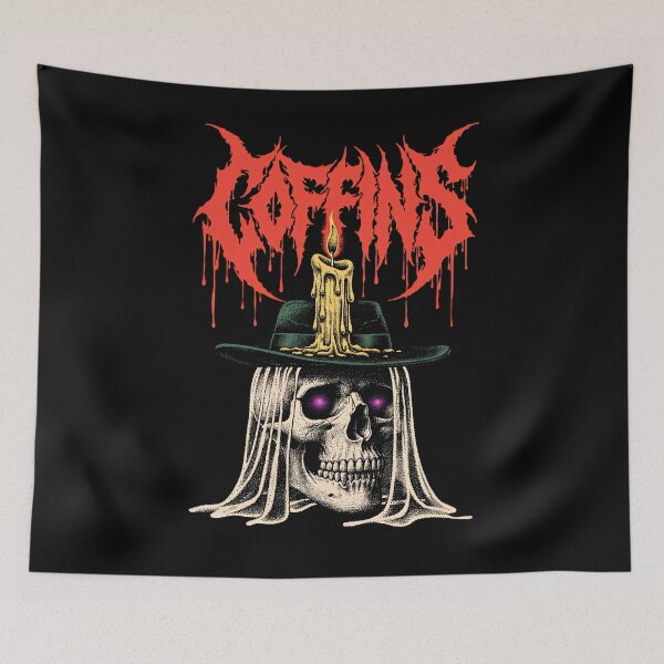 Item preview, The bad guy - Death Metal Horror Skull designed and sold by CoffinsArt.