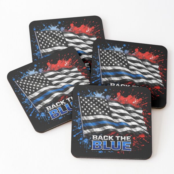 Item preview, Back the Blue Thin Blue Line Flag – Police Support Patriotic Design designed and sold by The Bearded Embroiderer.