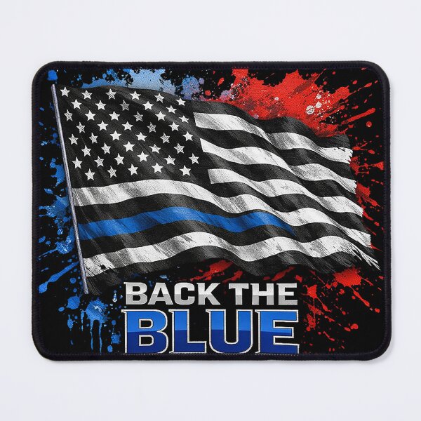 Item preview, Back the Blue Thin Blue Line Flag – Police Support Patriotic Design designed and sold by The Bearded Embroiderer.