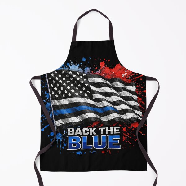 Item preview, Back the Blue Thin Blue Line Flag – Police Support Patriotic Design designed and sold by The Bearded Embroiderer.