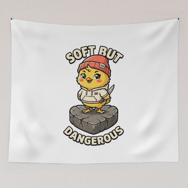 Item preview, Soft But Dangerous Chick – Cute But Violent Funny Animal Meme Design designed and sold by MoodFit2026.