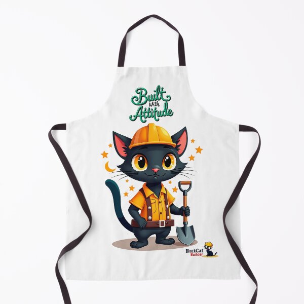 Item preview, Black Cat Construction Worker Illustration designed and sold by Black Cat Merch Company.