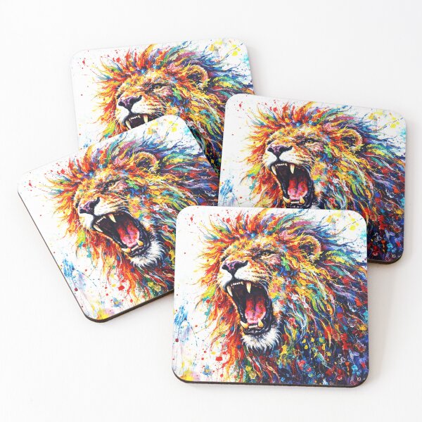 Item preview, Colorful Roaring Lion Abstract Art designed and sold by UnikaArto.