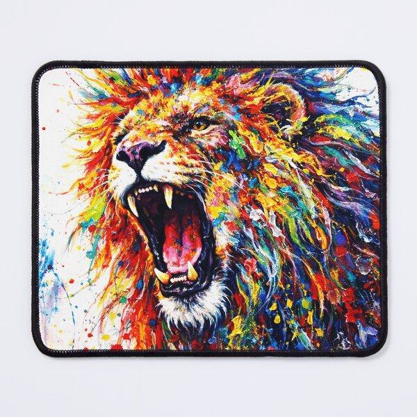 Item preview, Colorful Roaring Lion Abstract Art designed and sold by UnikaArto.