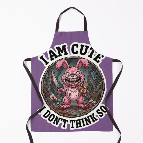 Item preview, I Am Cute I Don't Think So Psycho Pink Bunny Rabbit Sticker designed and sold by Bug by Design.