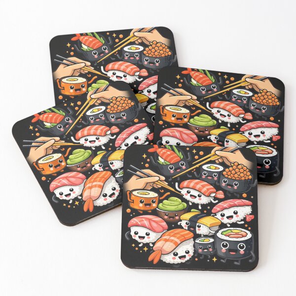 Item preview, Kawaii Sushi Party Cute Japanese Food designed and sold by MarinaBlackArt.