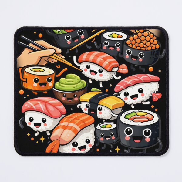 Item preview, Kawaii Sushi Party Cute Japanese Food designed and sold by MarinaBlackArt.