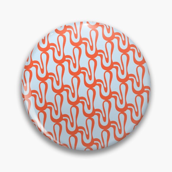 Item preview, Pop Wiggle Contemporary Abstract Pattern in Ice Blue and Persimmon Orange designed and sold by kierkegaard.
