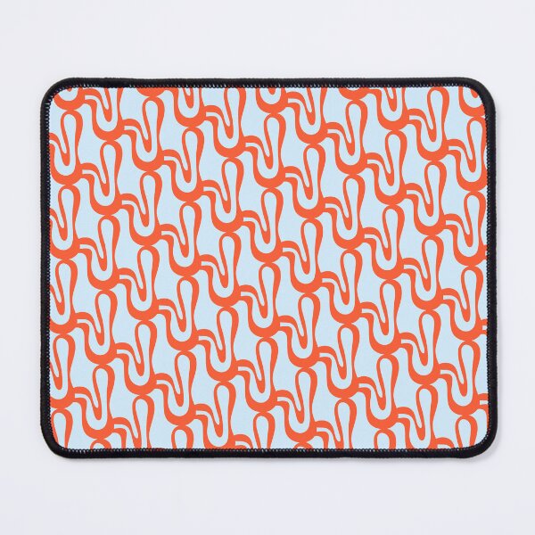 Item preview, Pop Wiggle Contemporary Abstract Pattern in Ice Blue and Persimmon Orange designed and sold by kierkegaard.