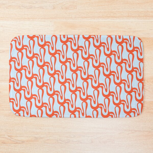 Item preview, Pop Wiggle Contemporary Abstract Pattern in Ice Blue and Persimmon Orange designed and sold by kierkegaard.