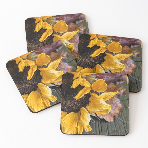 Item preview, Sunflower laying on a wooden deck designed and sold by Jessica Duncan.