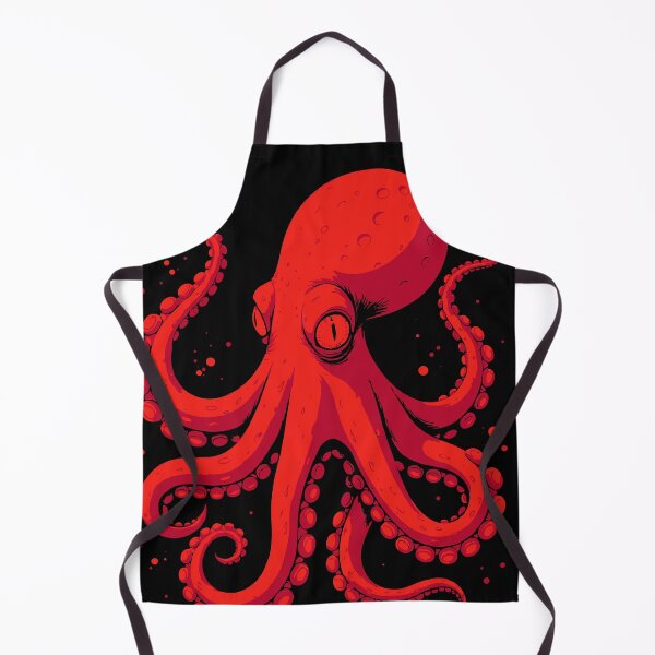 Item preview, Red octopus with glowing red eyes and suckers on its tentacles designed and sold by Good_Things.
