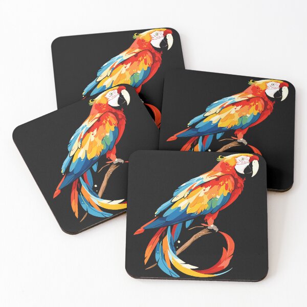 Item preview, Vibrant Scarlet Macaw Parrot - Colorful Tropical Bird Art Print designed and sold by DesignArtist.ia.