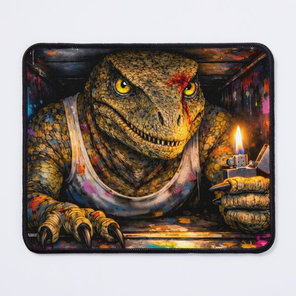 Item preview, Graffiti Dinosaur in Vent Poster Inspired by Die Hard Iconic Movie Scene Street Art designed and sold by SceneTwister.
