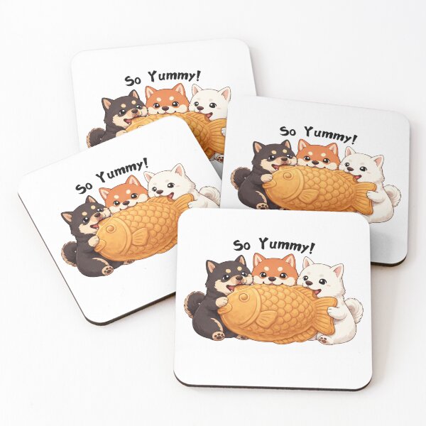 Item preview, Shiba Inu Eating Taiyaki | Cute Japanese Dessert Illustration designed and sold by ShibaSmileClub.