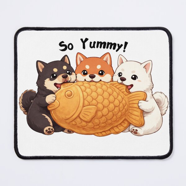 Item preview, Shiba Inu Eating Taiyaki | Cute Japanese Dessert Illustration designed and sold by ShibaSmileClub.