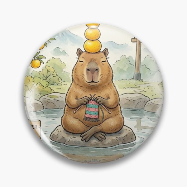 Item preview, The Cappy-Zen-Ter Capybara – Knit One Chill Two Funny Pun designed and sold by Wear Sculpt.