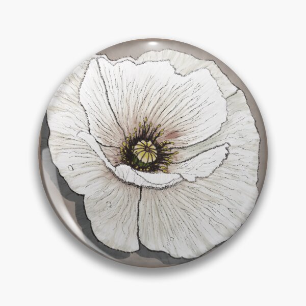 Item preview, Stippled White Peace Poppy designed and sold by DaisyEverbright.