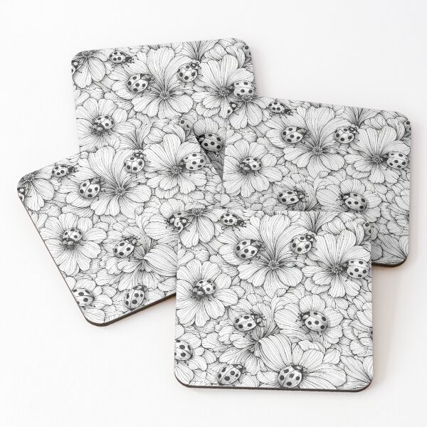 Item preview, Flourish Stripped Ladybugs Petals Seamless Pattern designed and sold by scicilysimonee.