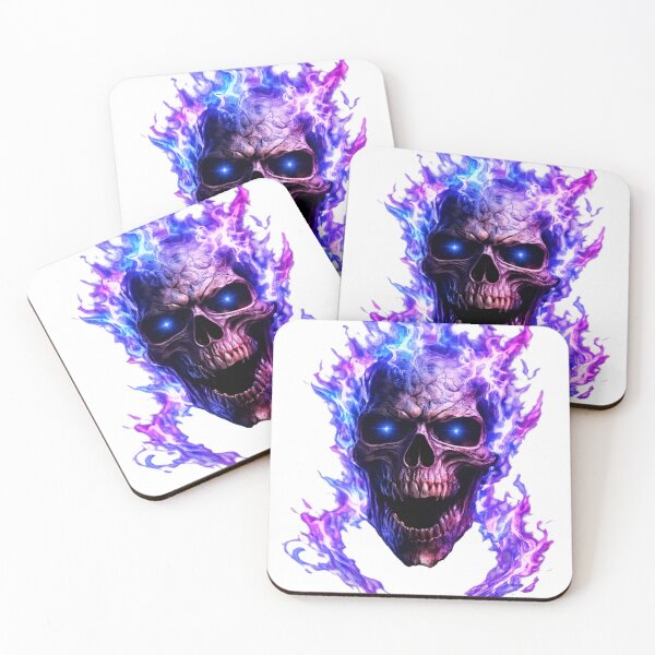 Item preview, Ultimate Blue Flame Skull - Neon Fire Spirit Art designed and sold by j0mj0ma.