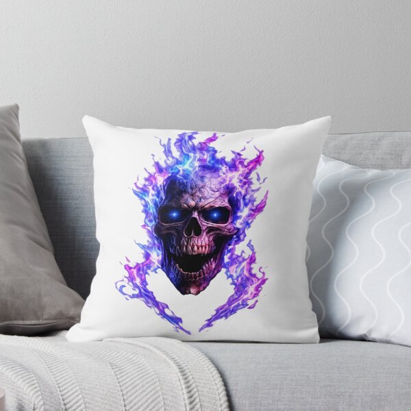Item preview, Ultimate Blue Flame Skull - Neon Fire Spirit Art designed and sold by j0mj0ma.