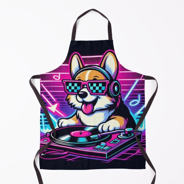 Item preview, Synthwave DJ Corgi Neon Retro designed and sold by crazygoose30.