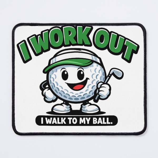 Item preview, I Work Out I Walk to My Ball – Funny Golf Cartoon Mascot T-Shirt Design designed and sold by edman765.