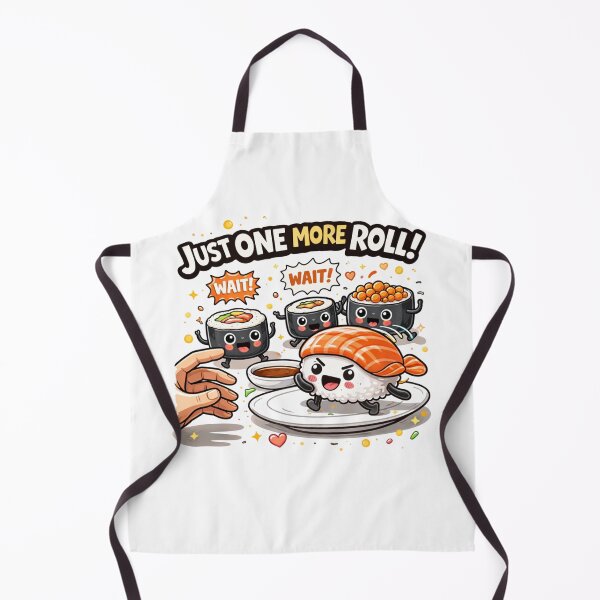 Item preview, Just One More Roll Funny Sushi Cartoon designed and sold by MarinaBlackArt.